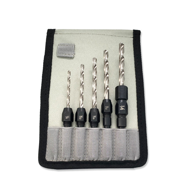 5 pc Drill Bit Adapter Set in Belt Clip Pouch Festool